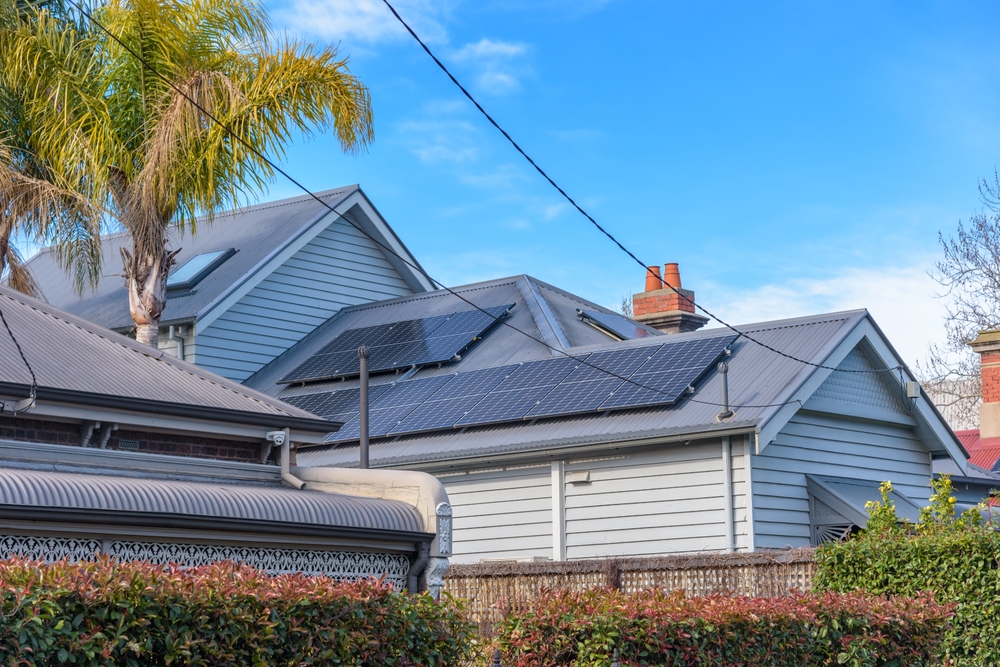 solar,panels,are,installed,on,the,roofs,of,residences,in